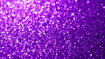 Purple shining sequins texture. Background of sparkling confetti	