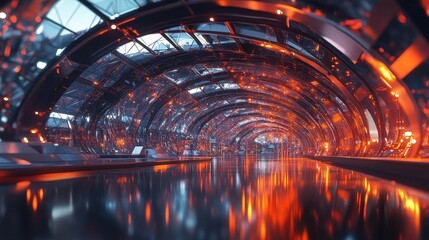Mesmerizing Tunnel of Light and Reflection