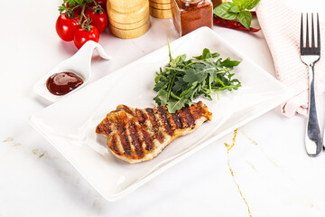 Delicous grilled pork meat steak