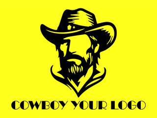 Sternfaced bearded cowboy suitable for westernthemed designs, cowboy lifestyle magazines, ranching advertisements, and outdoor adventure brochures