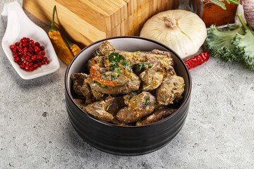 Chicken liver in cream sauce