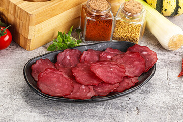 Smoked beef meat - Pastrami slices