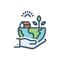 Color illustration icon for save our environment