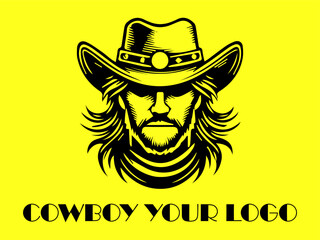 Sternfaced bearded cowboy suitable for westernthemed designs, cowboy lifestyle magazines, ranching advertisements, and outdoor adventure brochures