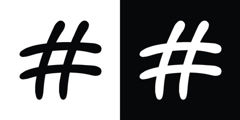 Hashtag Black Fill Icon minimalist vector illustration ,simple transparent graphic element .Isolated on white background in eps 10.
