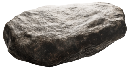 PNG Large dark gray rock with rough surface texture