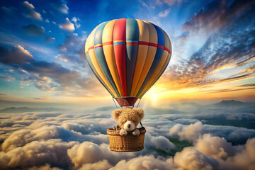 Naklejka premium Teddy Day Background - Cute and Romantic Teddy Bear Design