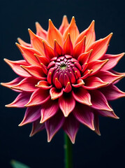 Abstract Colorful Flower with Spiky Petals