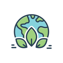 Color illustration icon for ecological