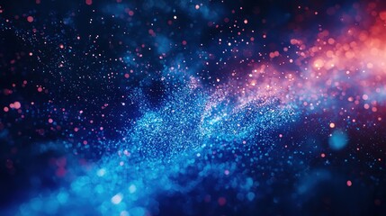 Abstract Cosmic Dust: A Symphony of Blue and Red Nebulae