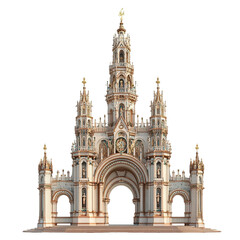 Fototapeta premium 3D front view illustration of Albert Memorial British monument isolated on a white transparent background
