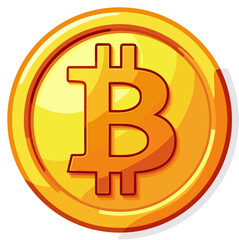 Obraz premium Shiny gold bitcoin sign for designers and illustrators