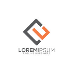 Flat style CL letter design