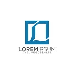 Abstract L letter logo flat style