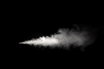 Close-up photo set of abstract white smoke or vapor floating on black background. Fog and cloud effect for air pollution design. Smog elements	
