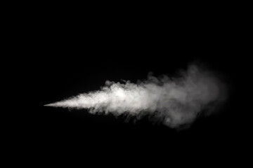 Close-up photo set of abstract white smoke or vapor floating on black background. Fog and cloud effect for air pollution design. Smog elements	

