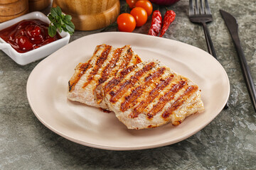 Tasty grilled pork meat steak