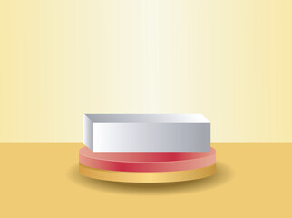 White matte round podium, winner platform or product display from different angles. White round stage, exhibition stand isolated on transparent background, 3d vector. 3D Illustration