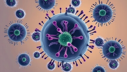 Vibrant representation of bacteria in motion, showcasing microbial life