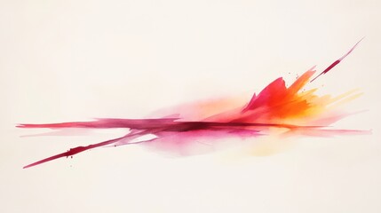Obraz premium A vibrant abstract watercolor artwork featuring bold shades of pink and orange blending beautifully, ideal for use in modern decor, marketing materials, or as a background for creative projects,