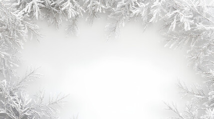 white hanging icicles frame border isolated on white 