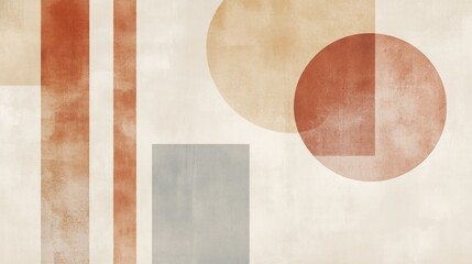Abstract Geometric Art Featuring Earthy Tones