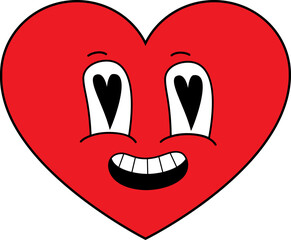 Valentine's Day Heart Retro Emoji Heart eyes.