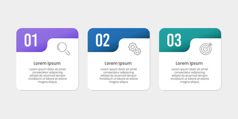 Simple 3 options infographic concept. Presentation, data, report, information, banner and diagram. Vector illustration.