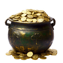 St patrick's day celebration irish pot of gold festive decoration studio close-up lucky charm concept
