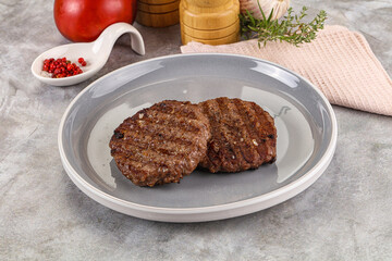 Grilled beef burger cutlet minced meat