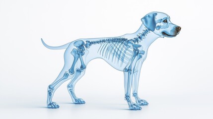 Fototapeta premium Dog Skeleton Anatomy, 3D Render, Veterinary | Medical/Healthcare