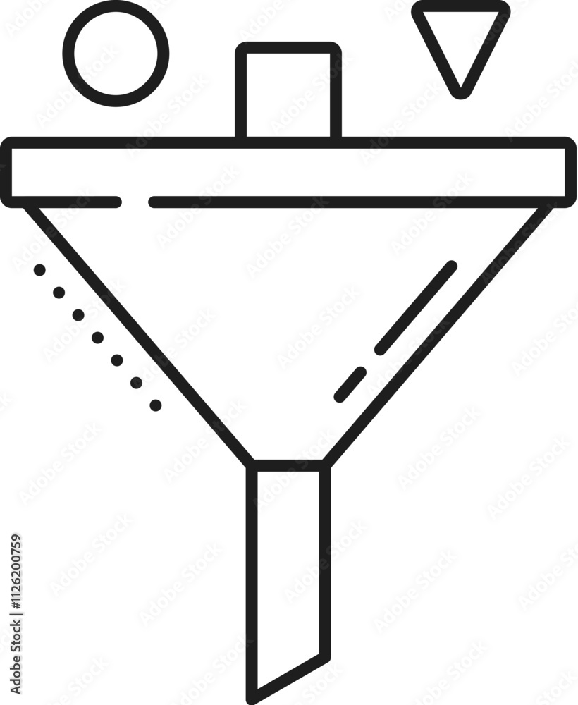 Aufkleber business company data filter analytics line icon. business research report analytics outline icon, c