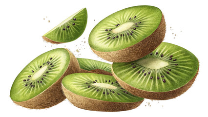 Fototapeta premium Vibrant Kiwi Slices - A Healthy and Refreshing Fruit