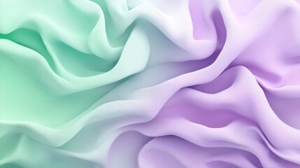 Obraz premium Abstract Draped Pastel Fabric Soft Mint Purple Texture