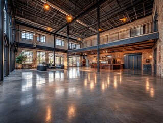 Fototapeta premium modern industrial interior with open space and natural light