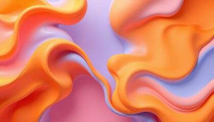 Abstract Orange Pink and Purple Fluid Wave Design