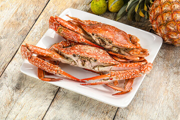 Seafood cuisine -delicous steamed crabs