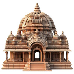 Fototapeta premium 3D front view illustration of the Jagannath Temple Indian monument isolated on a white transparent background