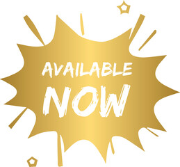 Golden available now starburst button