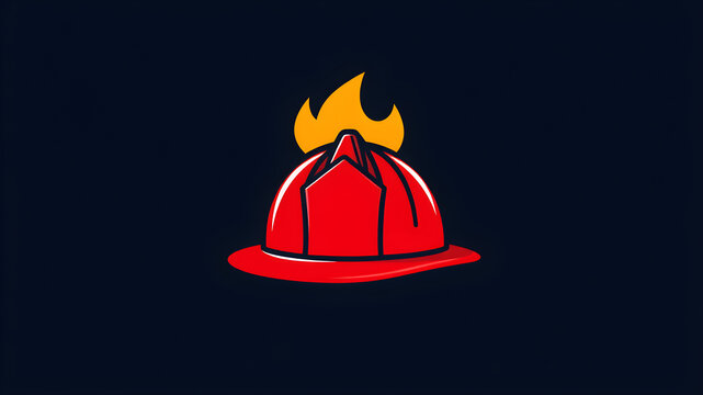recommend clip art: Firefighter Helmet A bright red firefighter helmet icon with a simple flame outline on top. Generative AI