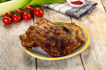 Tasty roasted pork ribs with spices