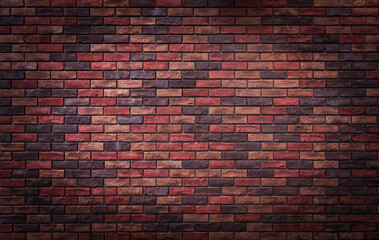 Old vintage retro style dark brown bricks wall for abstract brick background and texture.