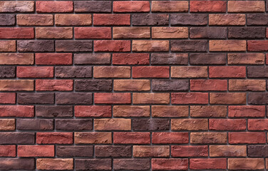 Obraz premium Old vintage retro style dark brown bricks wall for abstract brick background and texture.