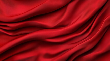 Obraz premium Red fabric with a wave pattern. The fabric is flowing and has a sense of movement