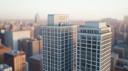 Fototapeta premium Towering Skyscrapers in the Heart of the City