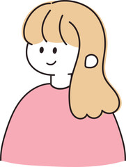 シンプルな手描きの女の子イラスト