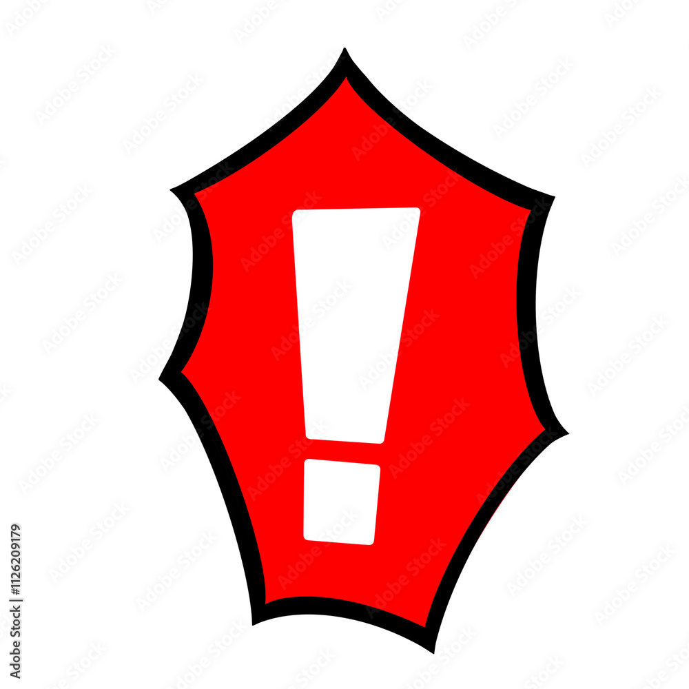 Fototapete red exclamation mark icon: a 3d vector illustration of a glowing lightbulb with an exclamation mark,