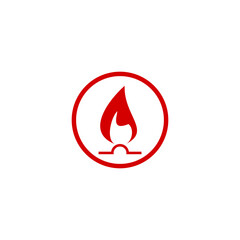 Obraz premium Fire flame icon isolated on transparent background