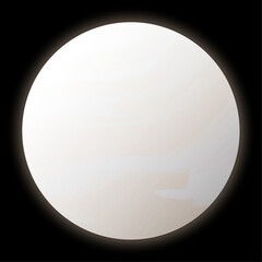 Realistic Planet Venus Isolated Illustration on Black Background