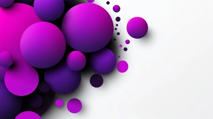 Bunch of purple circles are scattered across a white background. The image has a playful and whimsical mood, as the circles are arranged in a way that suggests they are floating or bouncing around